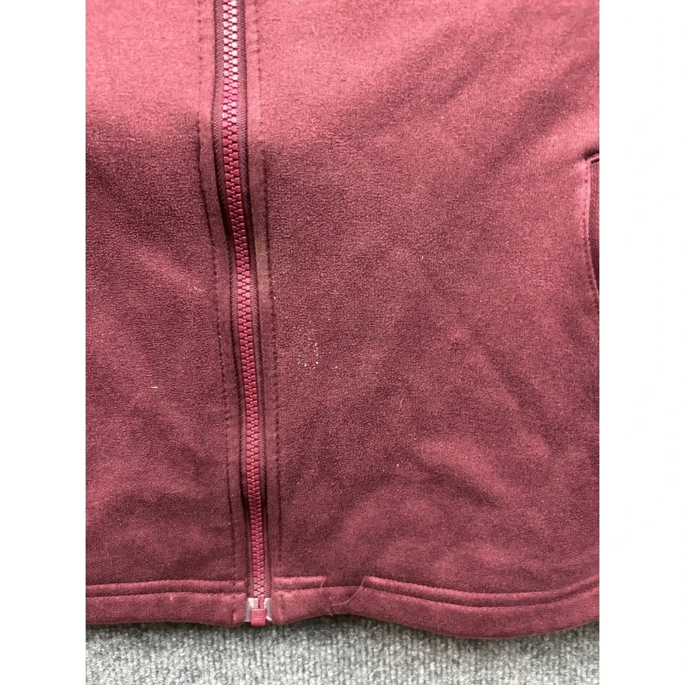 The North Face Fleece Jacket Womens XXL Burgundy Full Zip Mock Neck Softshell